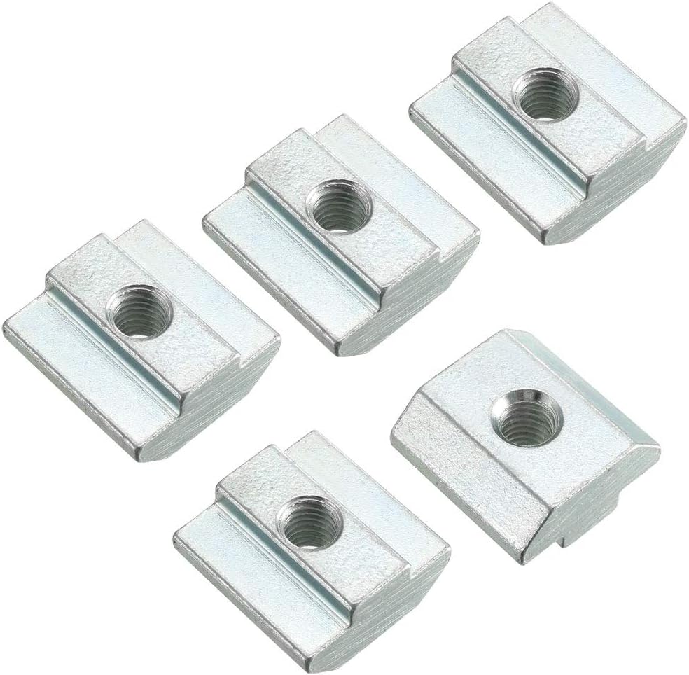 Slide in T-Nut, M6 Threaded for 4040 Series Aluminum Extrusions Profile, Pack of 10