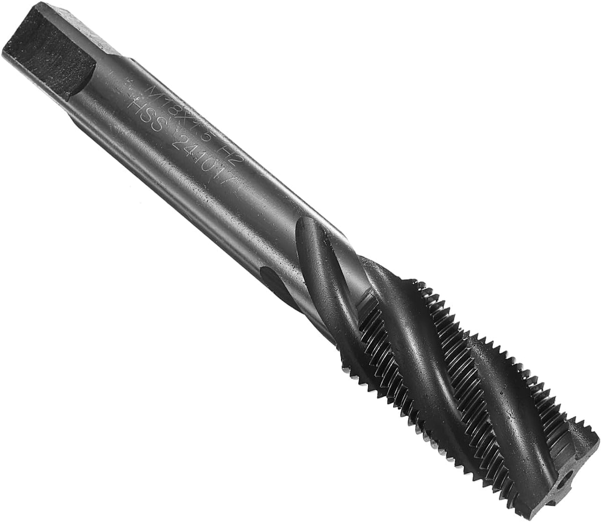 Spiral Flute Thread Taps M18 x 1.5 H2 Metric Machine Threading Tap Bit, Nitrided Coated Screw Tapping Repair Tool, M2 High-Speed Steel (HSS)