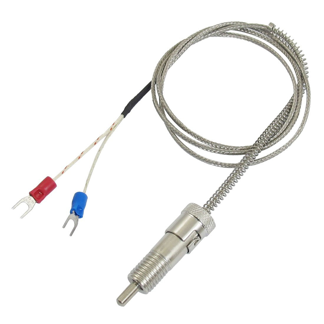 500C K Type Compression Spring Thermocouple Temperature Sensor Probe 1Meter
