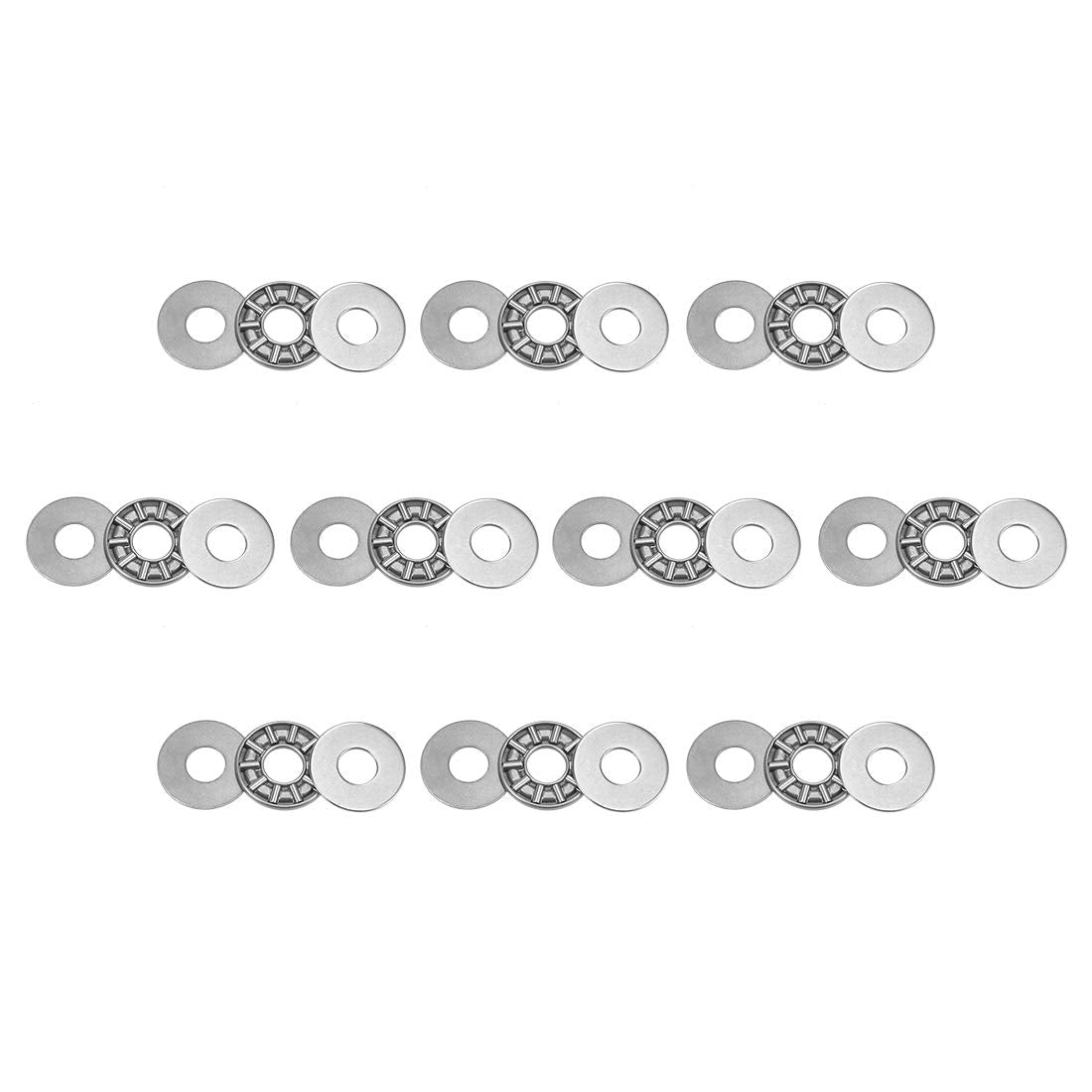 AXK0821 Thrust Needle Roller Bearings with Washers 8mm Bore 21mm OD 2mm Width 10pcs