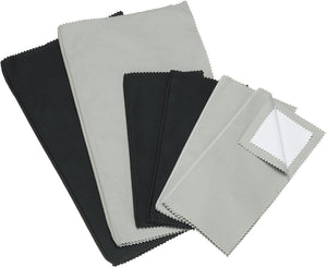 2 Size Large Jewelry Cleaning Cloth, 6 Pcs Double-Sided Multi-Layer Cotton Polishing Cloth for Silver Gold Brass Jewelry Black/White, Gray/White