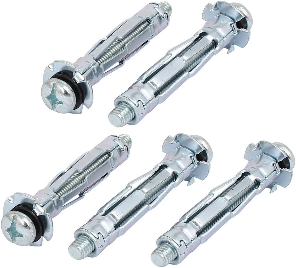 M6x52mm Thread Expansion Bolt Sleeve Anchor 5pcs for 3mm-16mm Hollow Wall