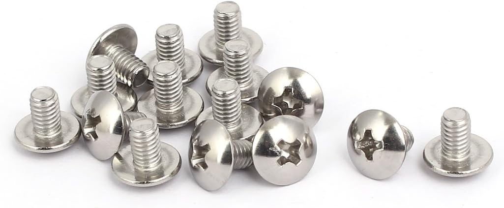 M4 x 6mm 316 Stainless Steel Truss Phillips Head Machine Screws 15pcs