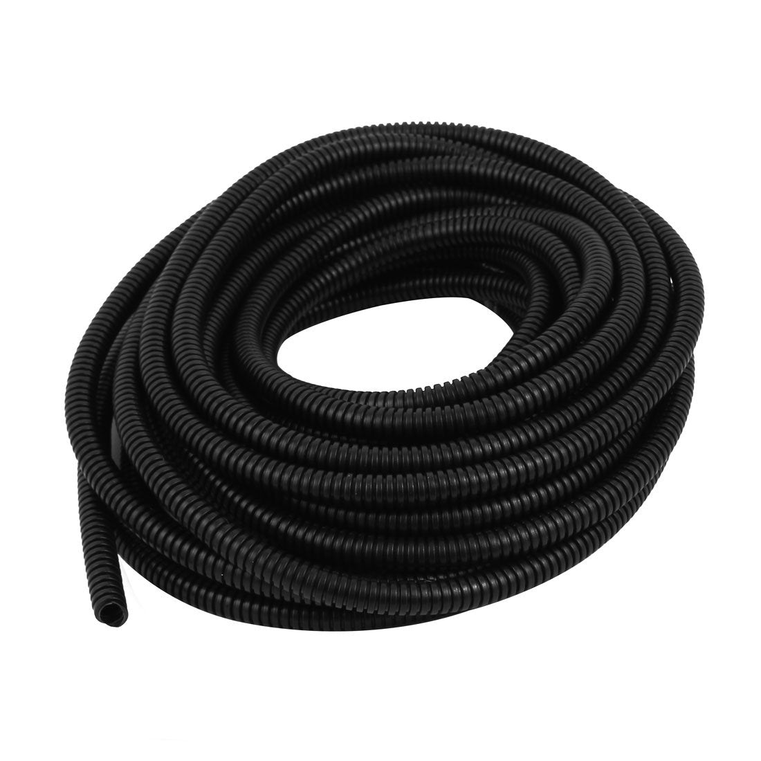 9.9 M 7 x 10 mm Plastic Flexible Corrugated Conduit Tube for Garden,Office Black