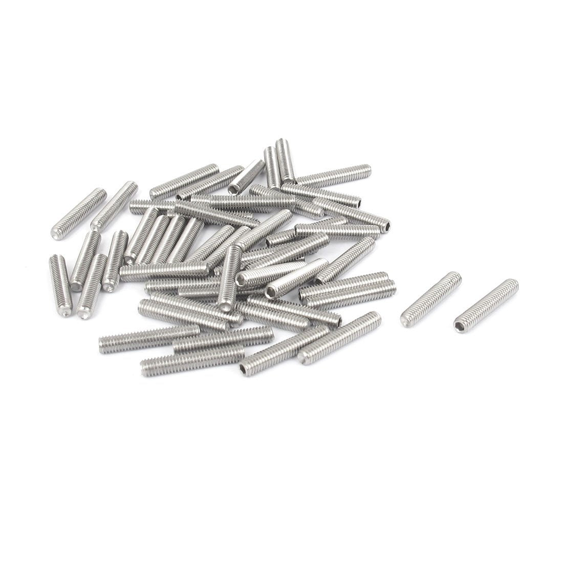 M3x16mm Metric 304 Stainless Steel Hex Socket Set Cup Point Grub Screws Silver Tone for Towel Rack Door Knob 50pcs