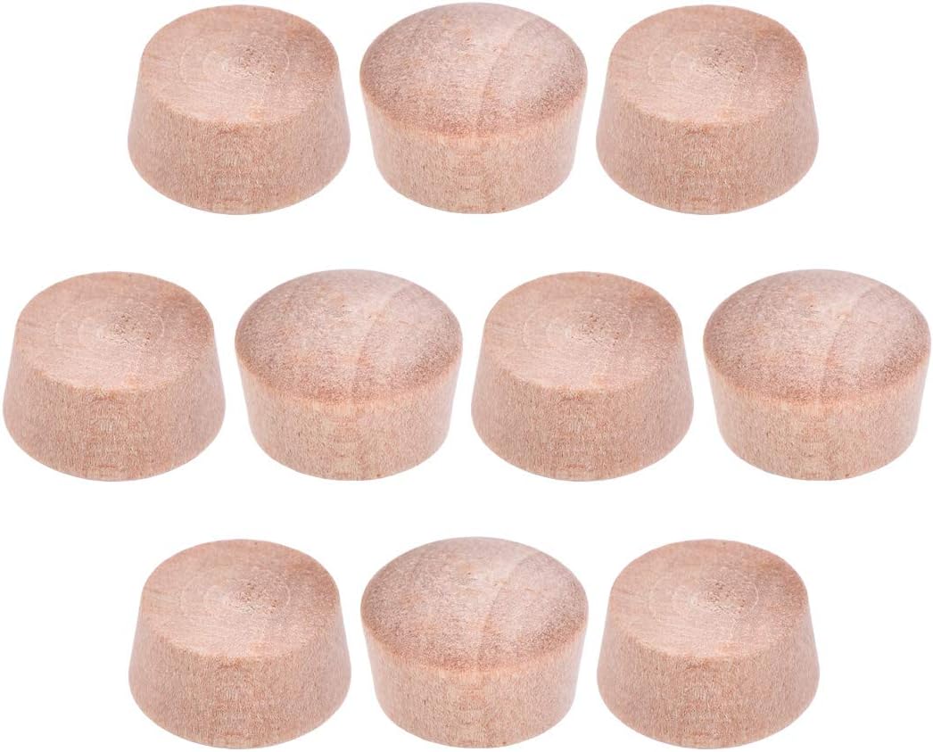 Wood Button Top Plugs 3/8 Inch Cherry Hardwood Furniture Plugs 7/25 Inch Height 200 Pcs