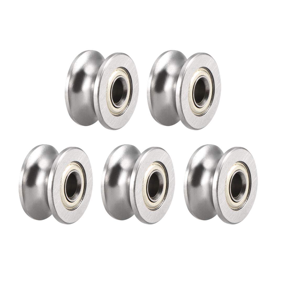 U624ZZ Deep Groove Guide Pulley Rail Ball Bearings 4mmx13mmx7mm Double Metal Shielded (GCr15) Chrome Steel Bearings 5pcs