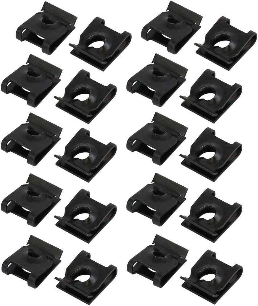 20pcs Fit M5/ST4.8 Screw 65Mn Steel Speed Fastener U Nut Black 14.5mm x 12mm