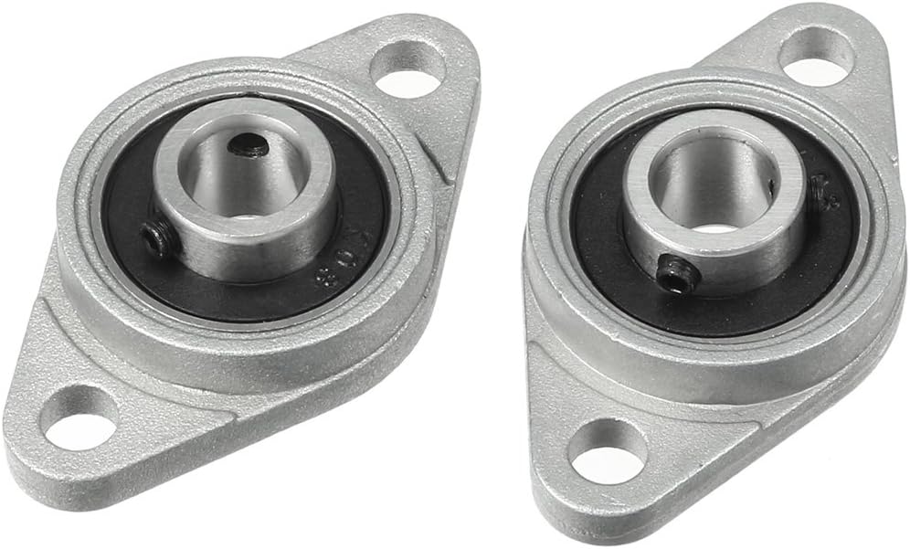 2pcs KFL08 8mm Bore, Zinc Alloy Pillow Block Flange Bearing, Self-Alignment