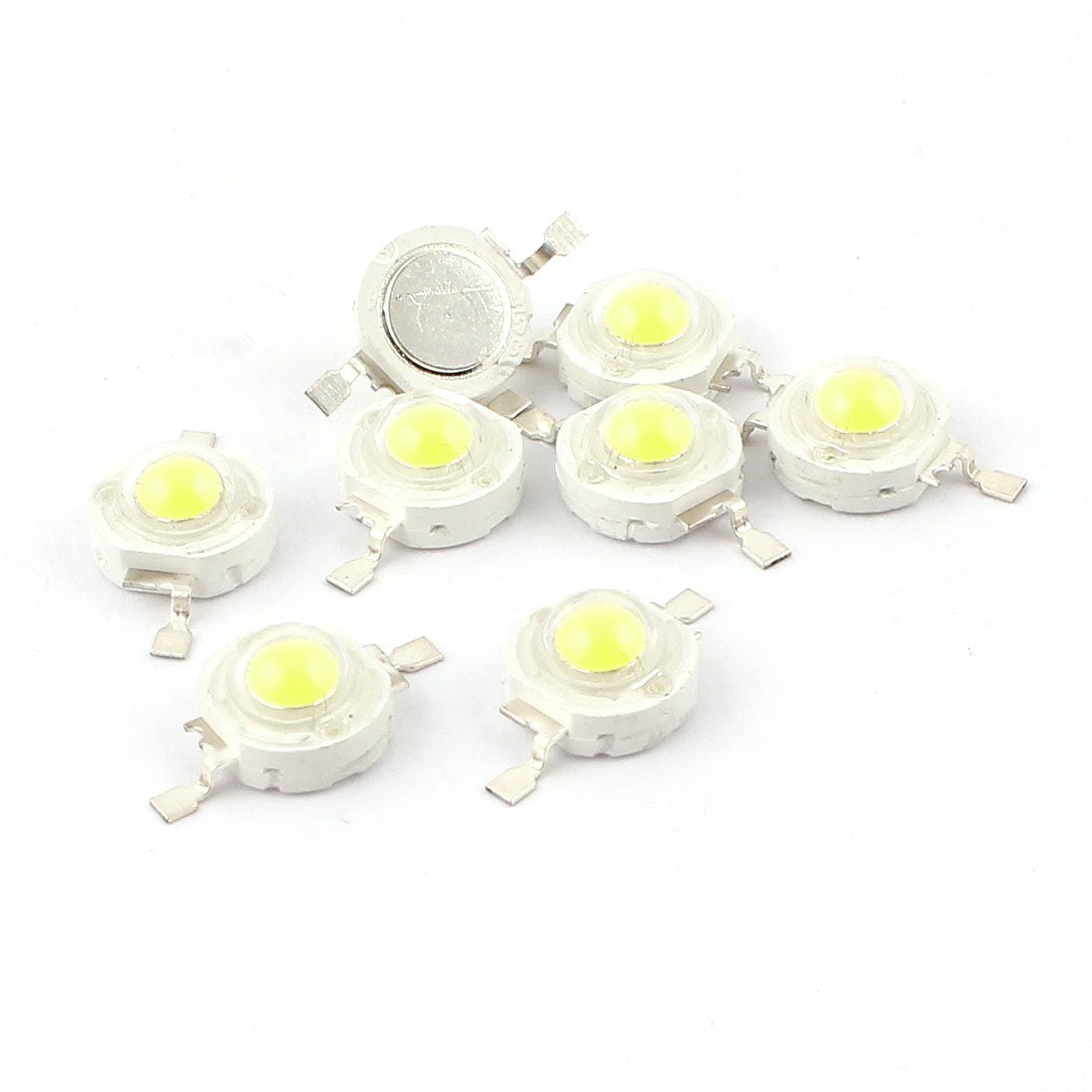 10 Pcs White Light Emitting Diode Chip LED, 1W, 100 lm