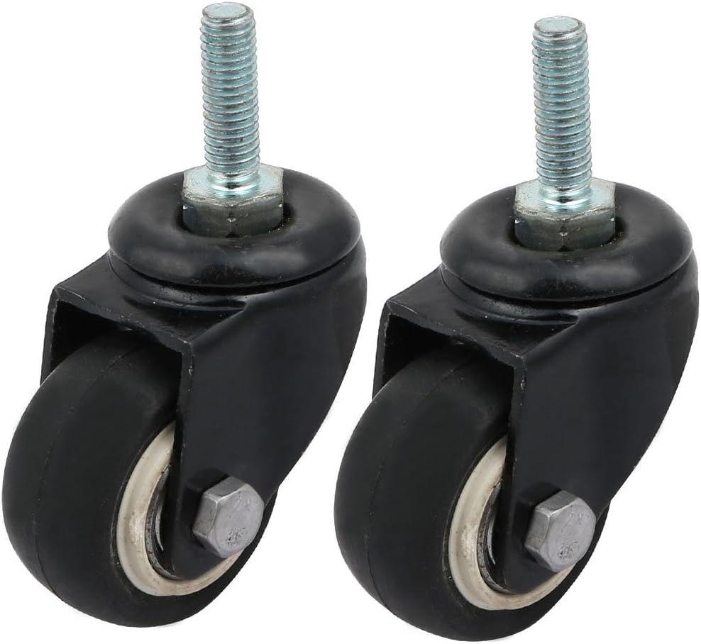 1.5-inch Dia M8 Threaded Stem Swivel Caster Wheel 2pcs