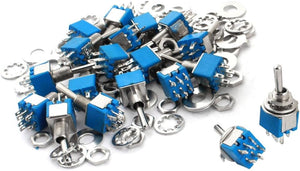 20PCS AC 125V 3A 6mm Panel Mount Dia DPDT ON/ON Locking Toggle Switch