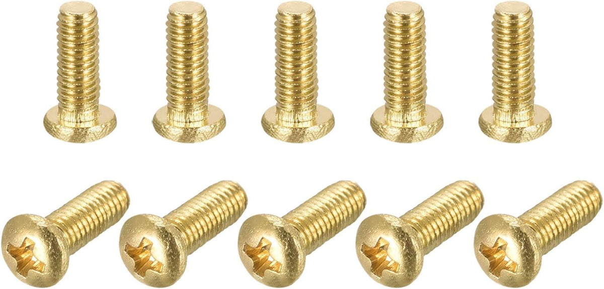 Brass Machine Screws, M3x8mm Phillips Pan Head Fastener Bolts for Furniture, Office Equipment, Electronics 50Pcs