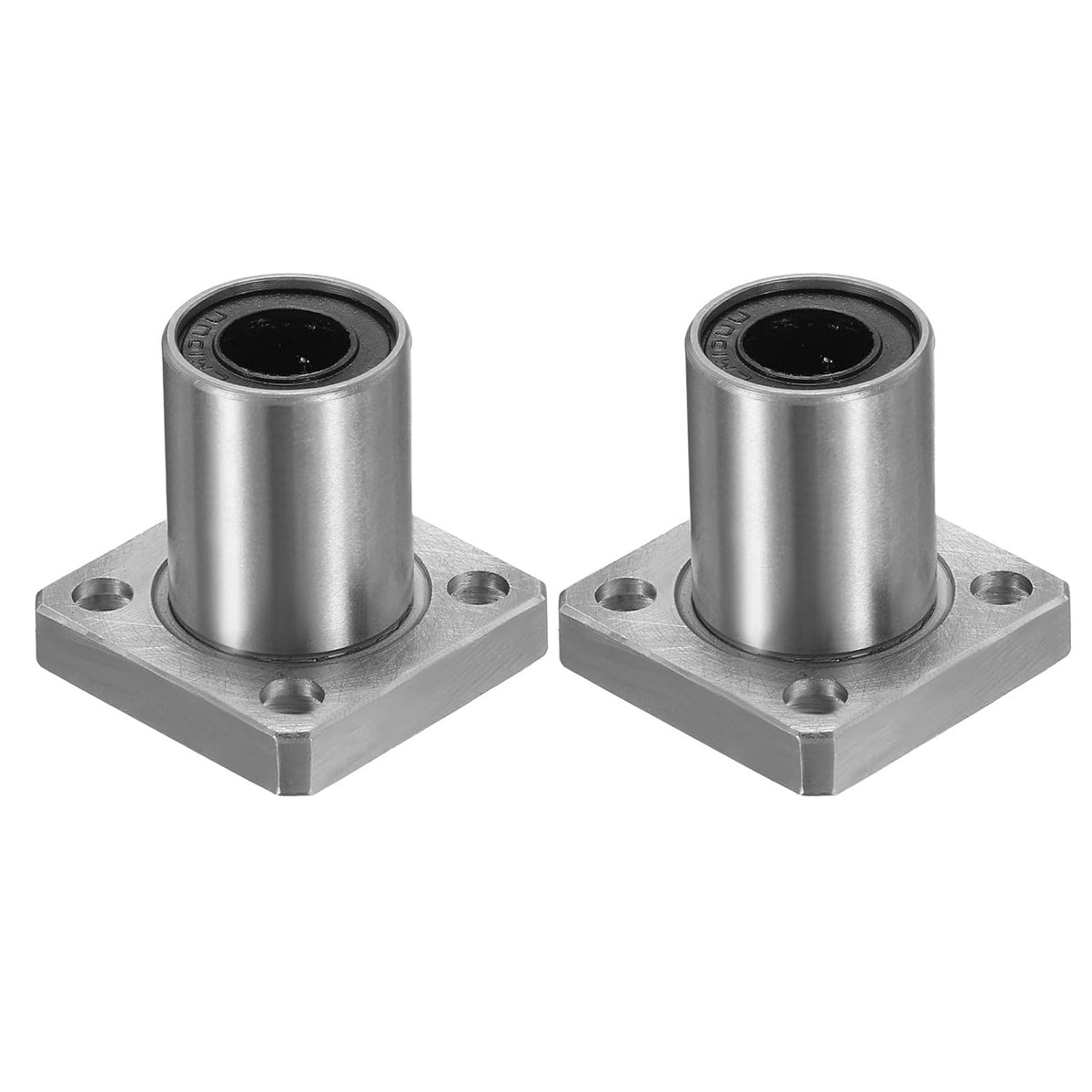 2 Pack LMK10UU Linear Ball Bearings, 10mm Bore Square Flange Linear Ball Bearings Flange Motion Bushing with Double Side Rubber Seal ABEC3 for CNC, 3D Printer
