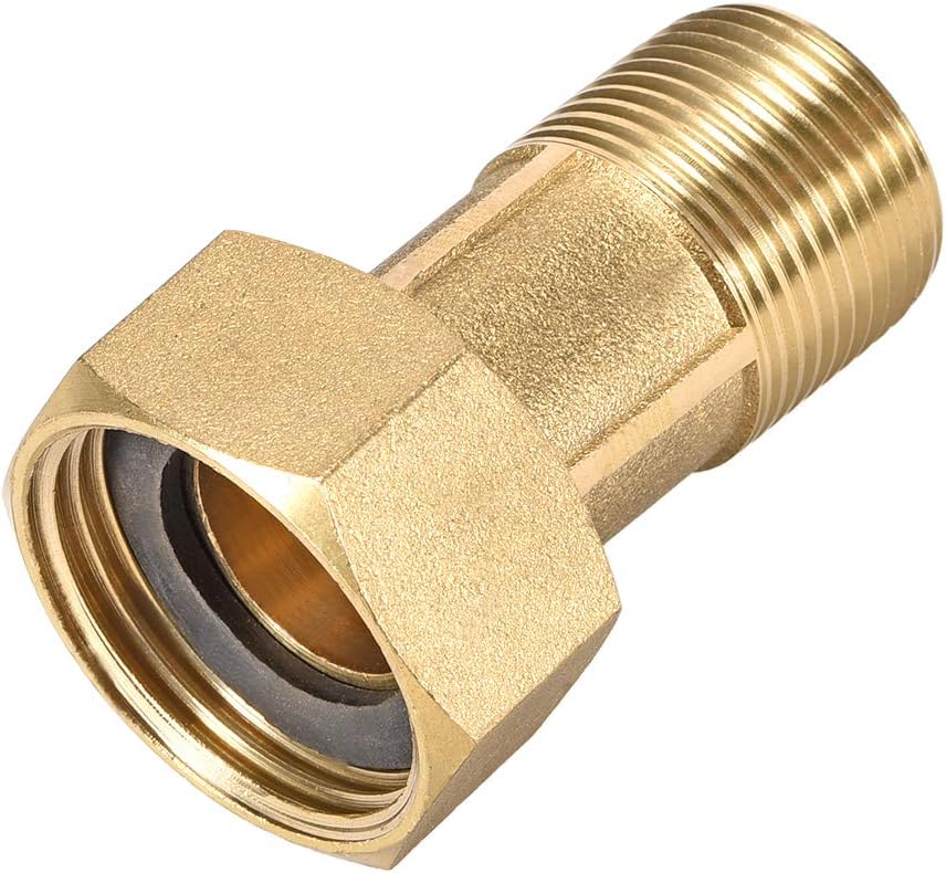 Brass Pipe Fitting, Hex Nipple, G3/4 Male X G1 Female Threaded Connector Water Meter Coupling 60mm Length