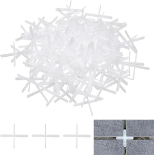 400Pcs Tile Spacers, 1mm 1/16" Thick Cross Shape Wall Floor Tile Spacer Tiling Tools for Ceramic Tile Installation (PE Plastic, White)