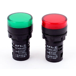 Plastic LED Turn Indicator Signal Neon Lamp Green Light AC 220V 2 Pcs