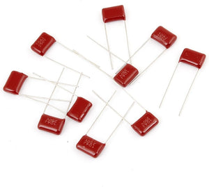 10 PCS 250V 0.1uF 2 Terminals Lead Rectangle Polyester Film Capacitors