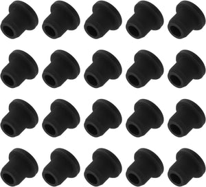 20 PCS Silicone Stopper Replacement Plug for Salt Shakers, 2/5in(9mm) Reusable Salt Shakers Hollow Stopper Sealing Plug for Flower Pot Pipe Bottle, Black