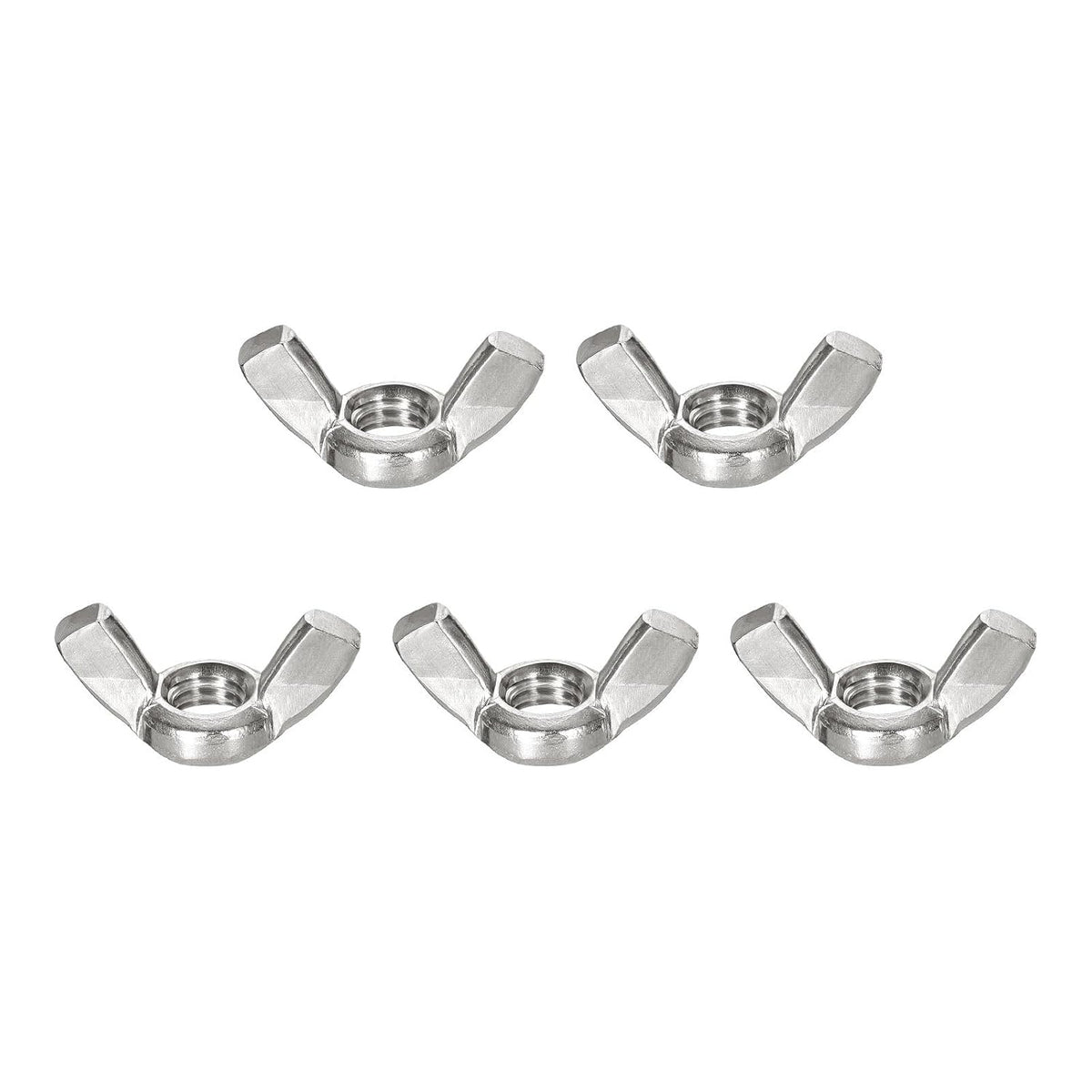 3/8"-16 Wing Nut 5 Pcs, 304 Stainless Steel Butterfly Wing Nuts Fasteners Parts Hand Twist Tighten Wing Nuts for Machinery Electronic Equipment DIY, Silver