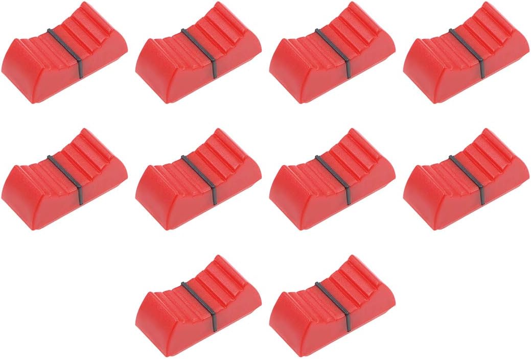 Plastic Straight Slide Potentiometer Flat Push Knob Insert Shaft 4x1mm Red 10pcs