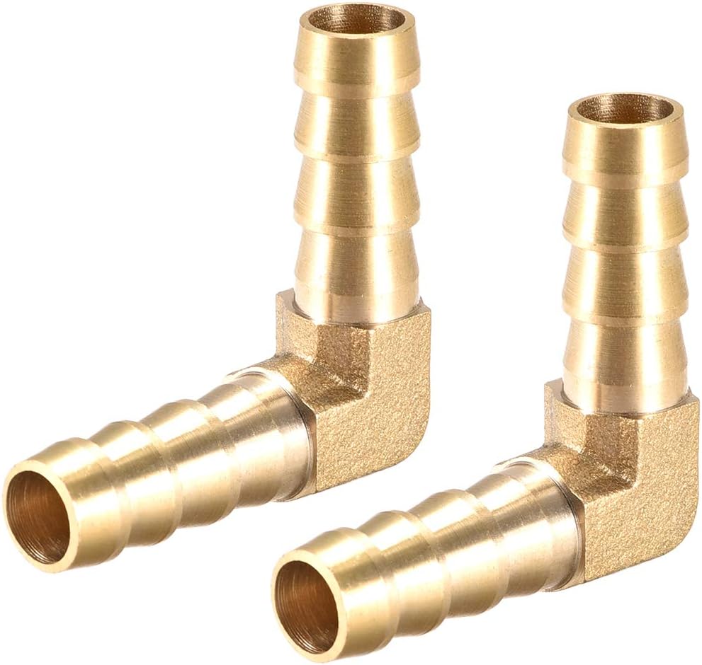10mm Barb Brass Hose Fitting 90 Degree Elbow Pipe Connector Coupler Tubing 2pcs