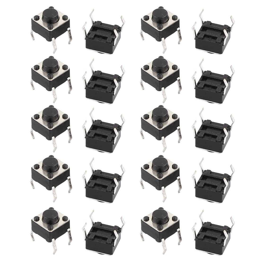 20Pcs 4 Pins Square 6mmx6mmx5mm High Temperature Mini Push Button Switch