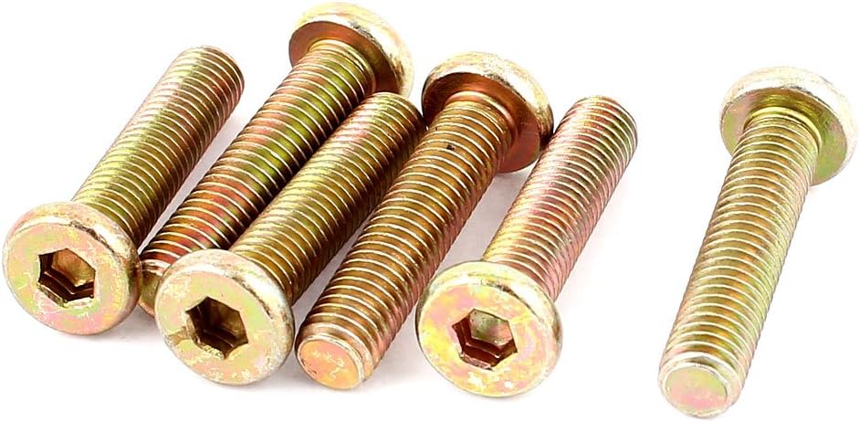 M8 x 35mm Threaded 1.25mm Pitch Hex Socket Head Cap Screws Bolts 6 Pcs