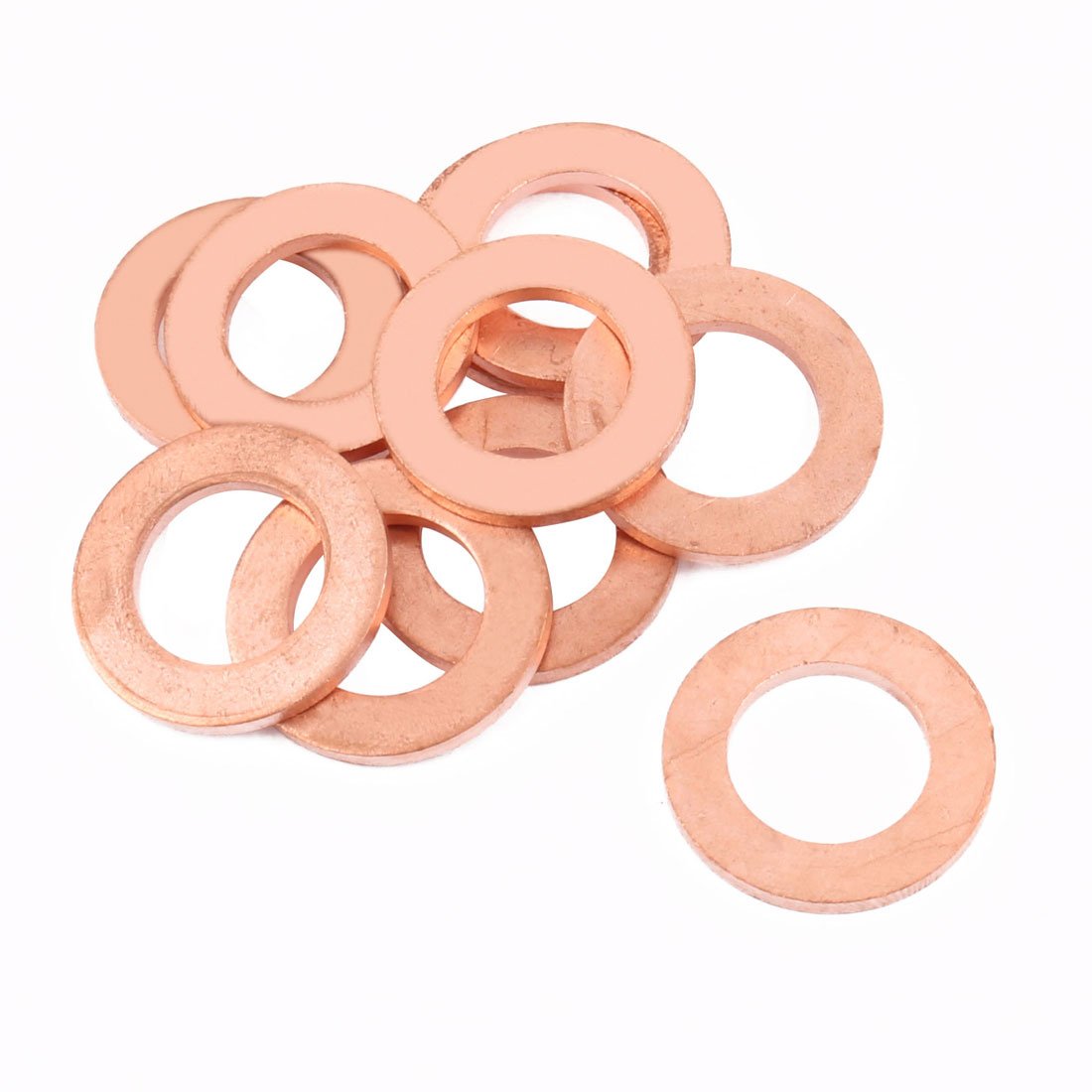 10pcs 24mm x 14mm x 2mm Flat Ring Copper Crush Washer Sealing Gasket Fastener