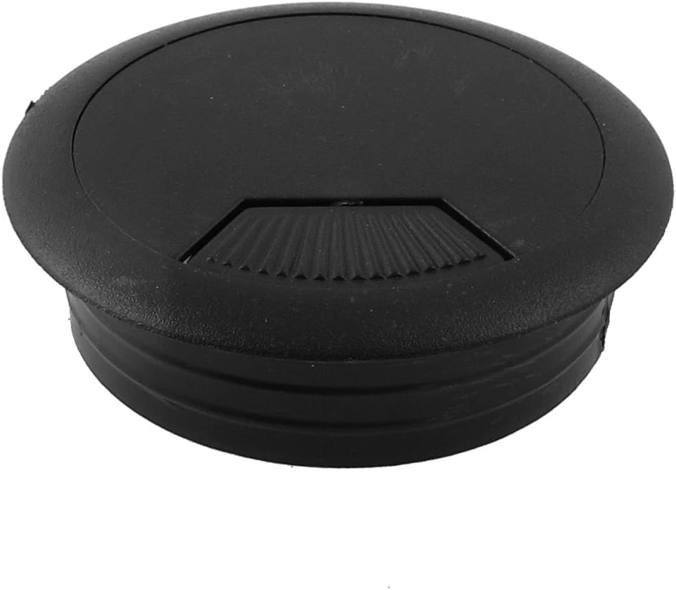 Computer Desk Grommet, 5cm Dia Plastic Desk Cord Cable Hole Cover Table Grommet Wire Organizer for Office PC Computer Desk Cord Management, Black