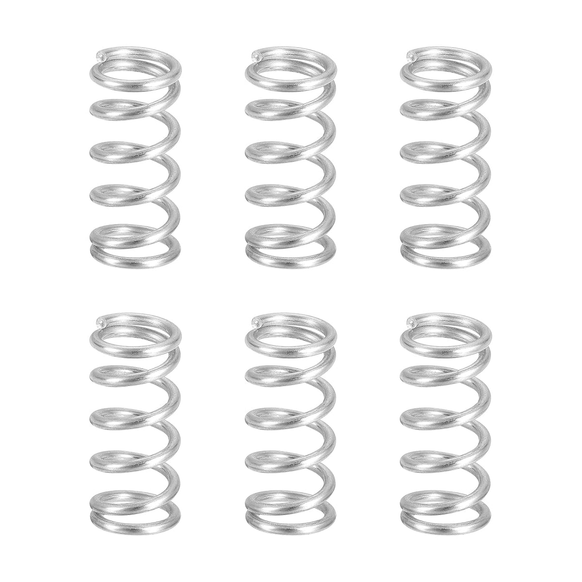 6Pcs Compression Springs, 1.6mm Wire Diameter x 12mm OD x 25mm Length 304 Stainless Steel Extension Spring Ballpoint Pen Pressure Springs for Shop Home Repairs, Silver