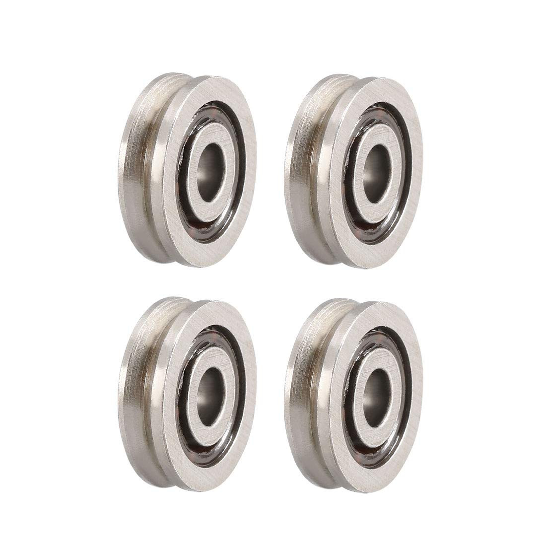V623Deep Groove Guide Pulley Rail Ball Bearings 3mmx10mmx3mm Open Type Carbon Steel Bearings 4pcs