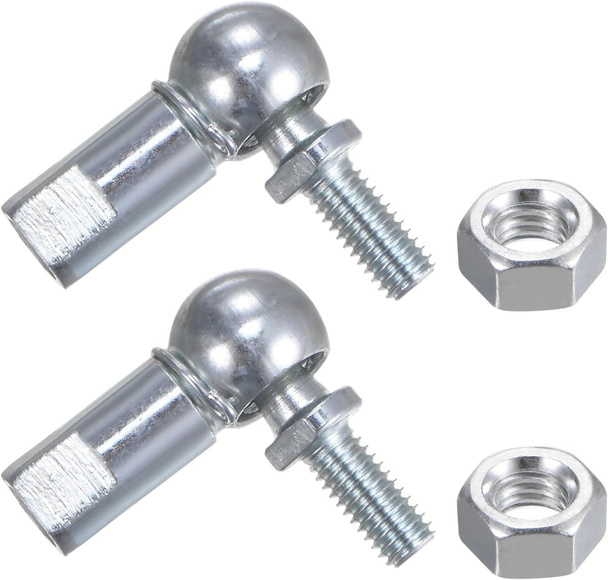 2pcs CS10 M6 Angle Ball Joint, M6x1.0 Right Hand Thread, A3-Steel Self-lubricating Ball Socket End Fitting