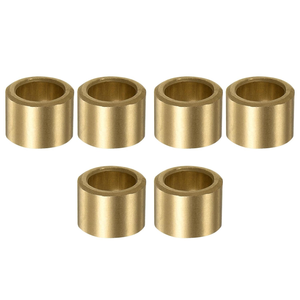 6pcs Sleeve (Plain) Bearings 14mm Bore x 20mm OD x 15mm Length, Self-Lubricating Sintered Bronze Bushings