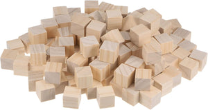 Wood Blocks for Crafts, 150pcs 3/4 Inch Unfinished Wooden Cube Pine Wood Square Block for DIY Craft Projects