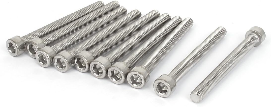 65mm Long 6mmx60mm Stainless Steel Hex Socket Head Cap Screws 10 Pcs
