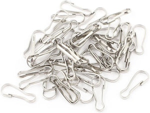 50 Pcs Metal Bag Zipper Pulis Snap Spring Hooks Lanyard 0.6" Length