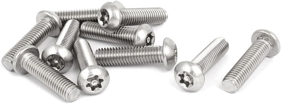 M8x30mm 304 Stainless Steel Button Head Torx Security Machine Screws 10pcs