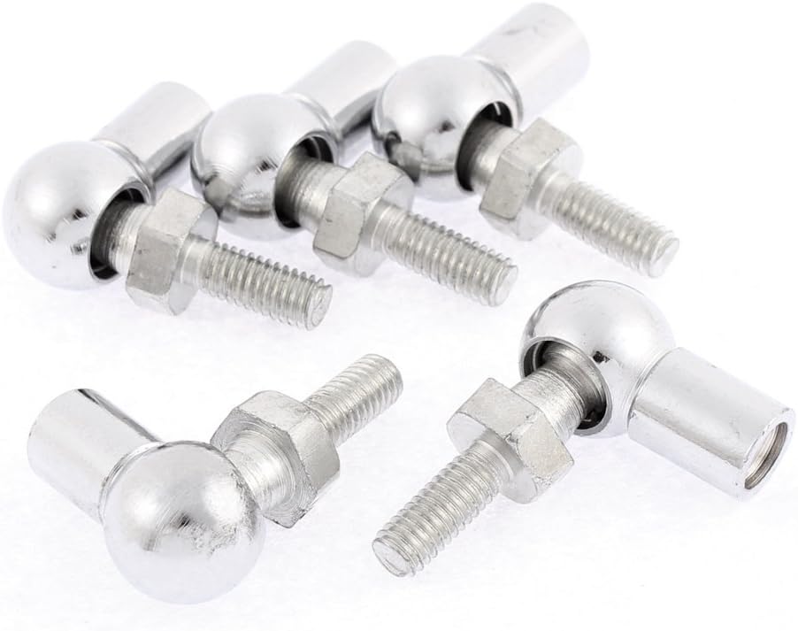 Rod End Ball Bearing, Right-Hand Female Thread M6x1.0mm and Right-Hand Male Thread M6x1.0mm, L-Shape Rod End Bearing Silver Tone 5Pcs
