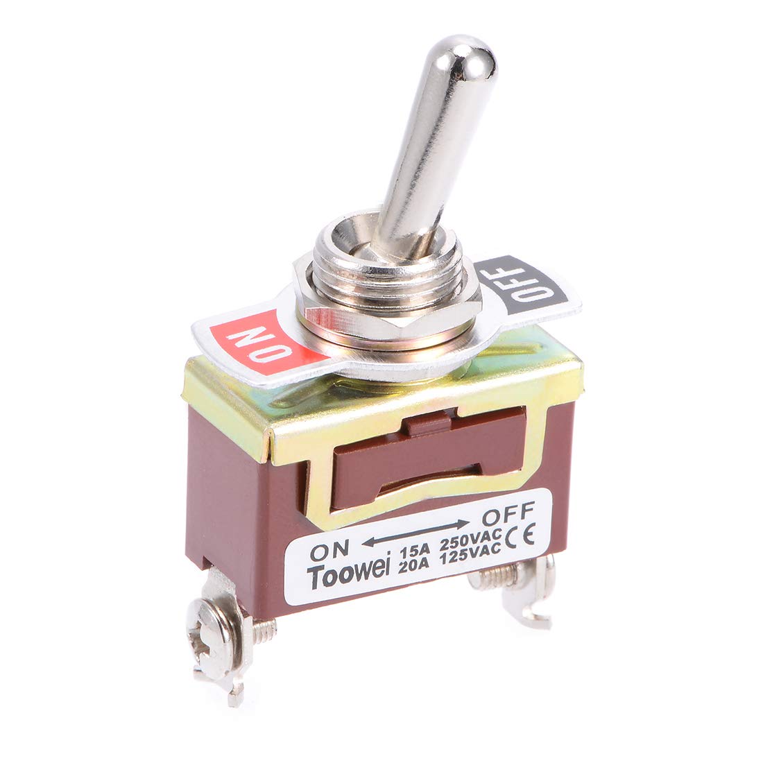 T701AW SPST Rocker Toggle Switch Heavy-Duty 15A 250V 20A 125V 2P ON/Off Switch Metal Bat Waterproof Boot Cap Cover