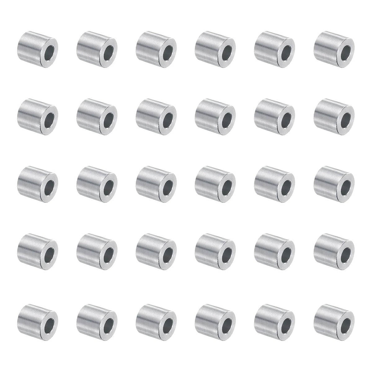 30pcs Aluminum Spacer 5mm Bore x 10mm OD x 9.5mm Length Screw Standoff Bushing Plain Finish Round Metal Spacer for M5 Screws Bolts and Rods