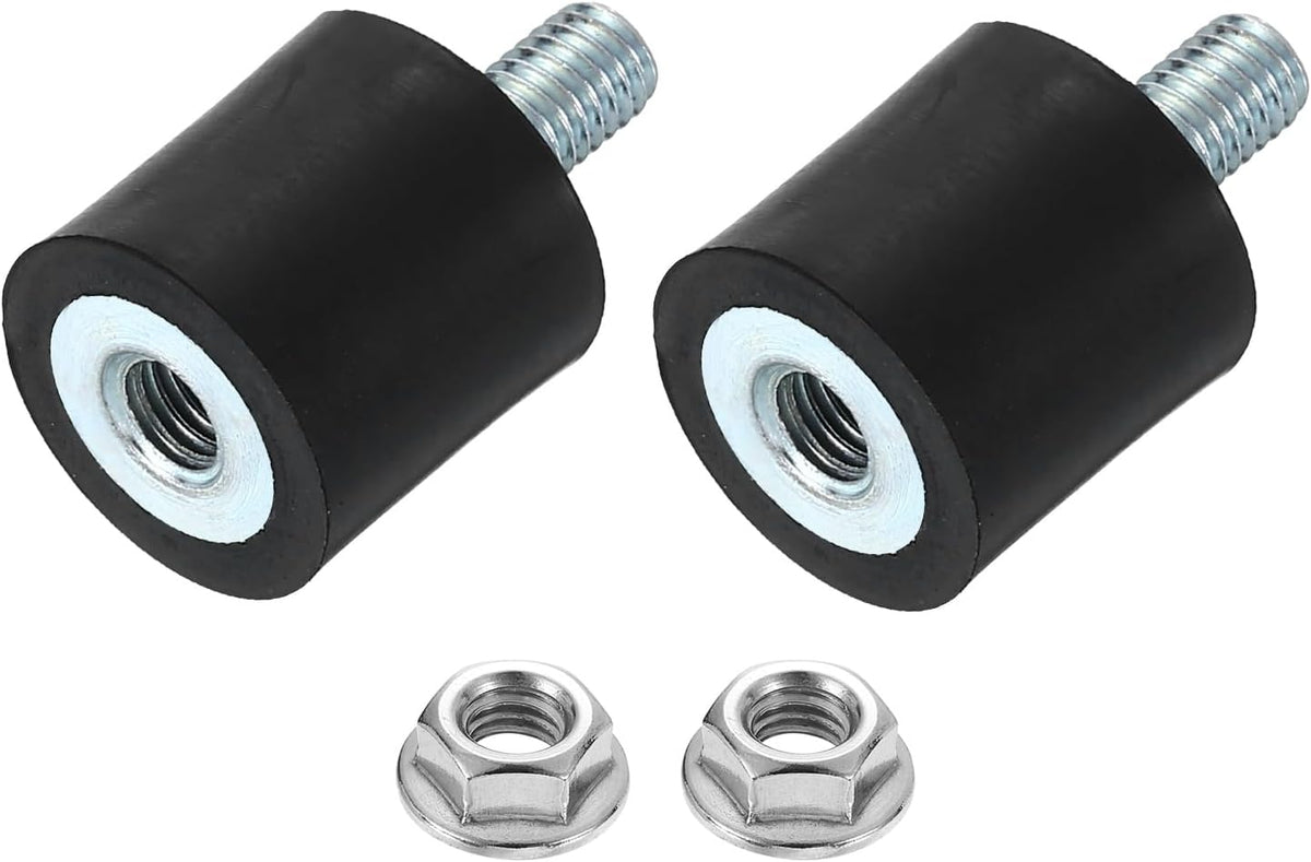 M5 Rubber Mounts, 2Pcs 15x15mm(DxH) Rubber Cylindrical Anti Vibration Isolator Shock Absorber with Lock Nut for Car Bobbin Generator Air Compressors