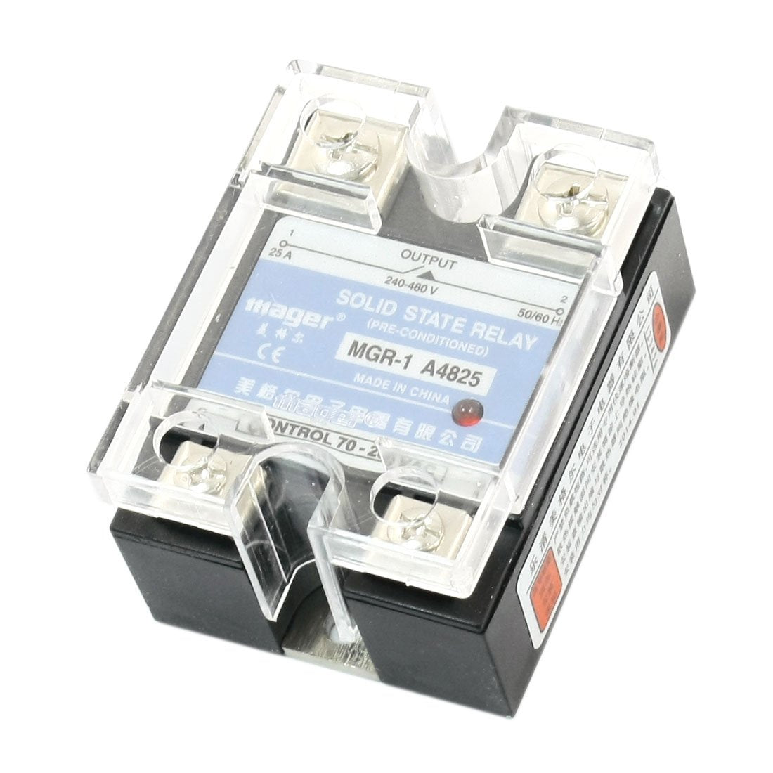 MGR-1 AC-AC AC70-280V AC240-480V 25A One Phase SSR Solid State Relay