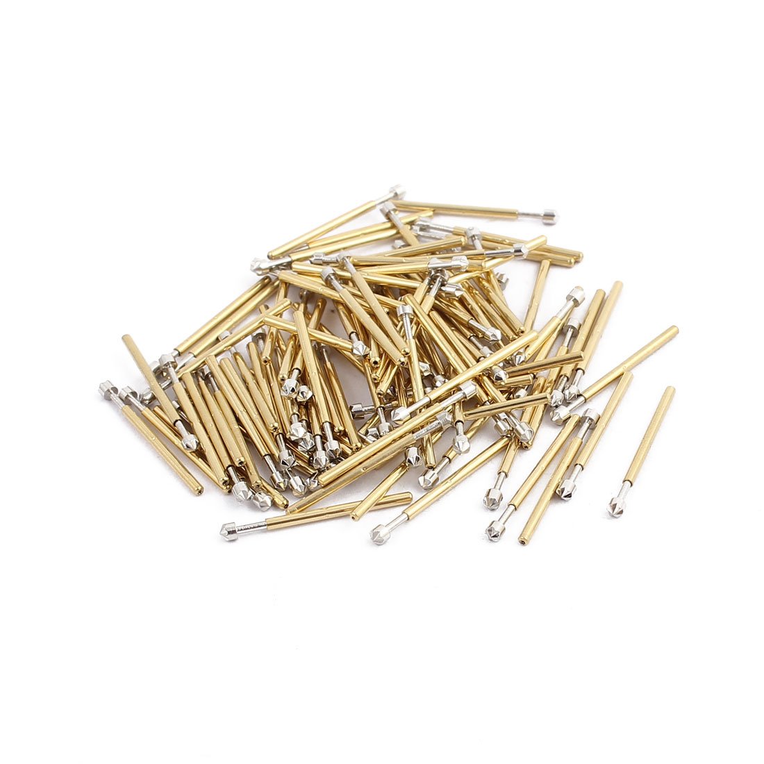 100pcs P75-LM3 1.0mm Dia 16.8mm Length Metal Spring Pressure Test Probe Needle