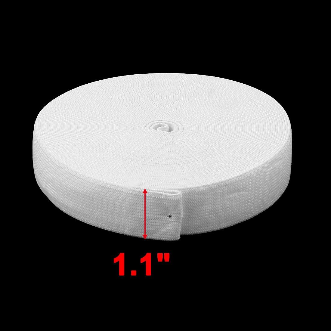 LinkMejor Polyester Handmade DIY Dress Waistband Hat Elastic Band 12 Yards x 1.1 Inch White