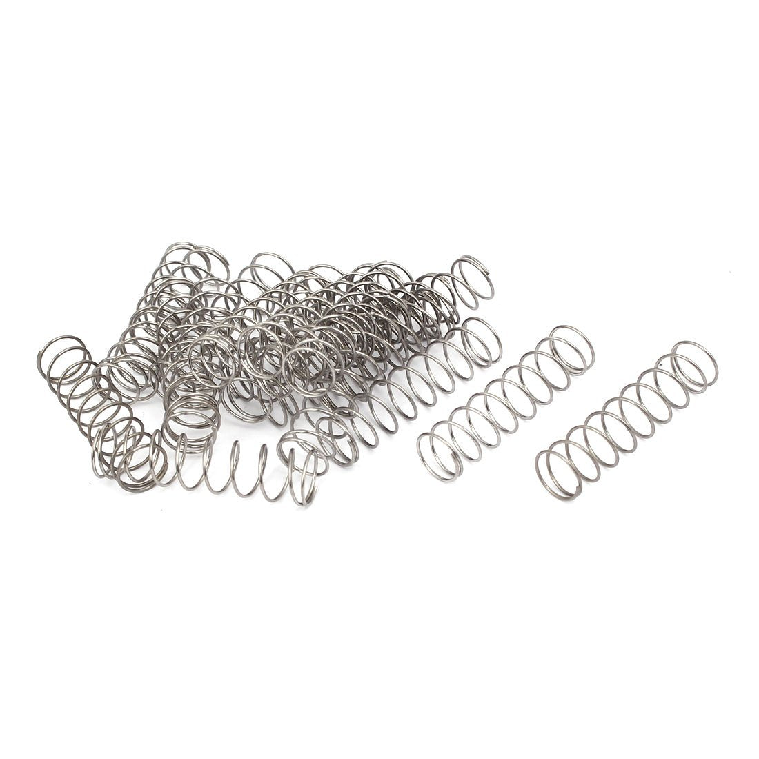 Compression Spring,304 Stainless Steel,9mm OD,0.6mm Wire Size,35mm Free Length,Silver Tone,20Pcs