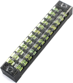 Barrier Terminal Strip Block Cable Connector 12 Pole 2 Row 600V 15A
