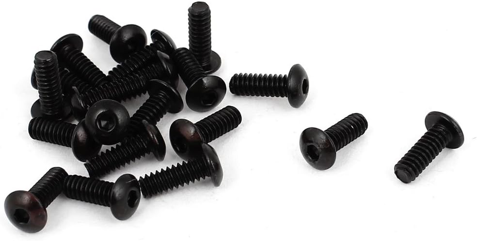 #4-40 x 5/16" UNC Alloy Steel Hex Socket Button Head Screw Black 20Pcs