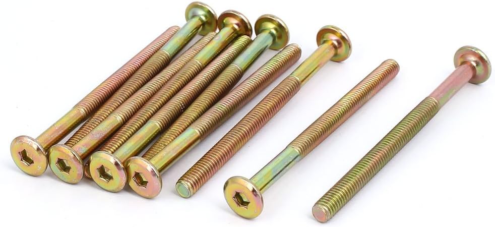 M6 x 80mm Partically Thread Hexagon Socket Head Cap Screw Bolt Bronze Tone 10pcs