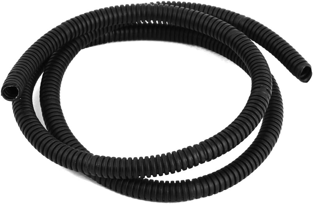 1 M 8 x 10 mm Plastic Flexible Corrugated Conduit Tube for Garden,Office Black